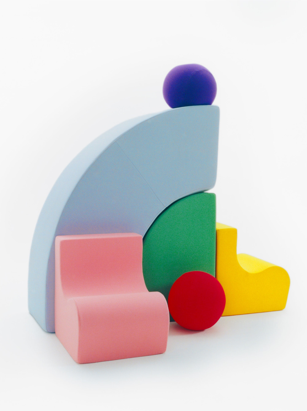 Family collection upholstered module in pink